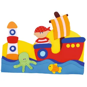 Väggdekoration skepp, B145cm, ljudabsorbent