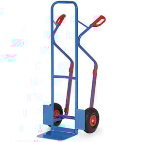 Stahlrohrkarre FETRA, blau, Luftbereifung, 2 Räder