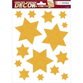 Fensterbild HERMA, Weihnachten, Sterne, gold