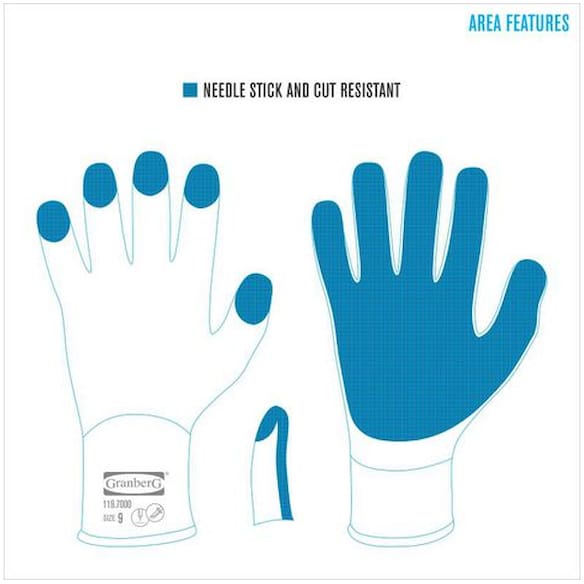 Hanske GRANBERG 700 nålestikk F latex 10