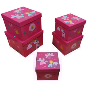 Geschenkkarton Kind, Fee, pink, quadratisch, 5 Größen