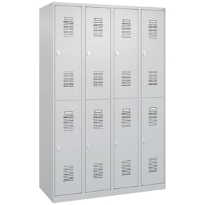 Garderobenschrank CP Basis PLUS 4 Abteile je 2 Fächer lichtgrau
