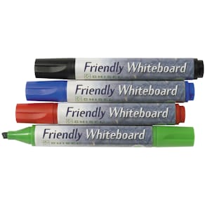 Whiteboardpenna FRIENDLY, 4 färger, sned, 4-set