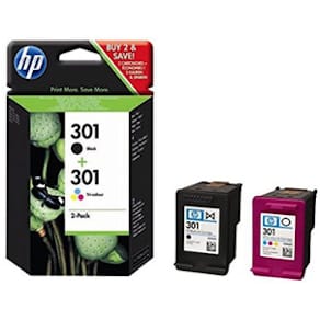 HP 301 - 2-pack - svart, pigmentbaserad trefärgad - original