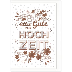 Vermählungskarte KOMMA³, bunt, mit Briefumschlag