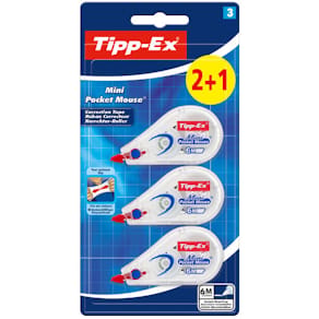 Korrekturroller Tipp-Ex Mini Pocket Mouse, 5 mm x 6 m, 3 St.