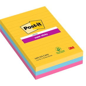 Post-it® Supersticky Rio Linjerad, 101x152mm, 3/FP