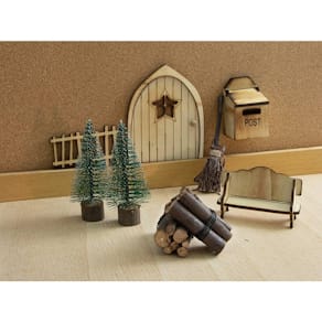 Wichteltür-Set, 9-teilig, natur