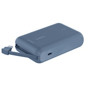 10k PD20W Integrated USB-C Cable Power Bank, Blue
