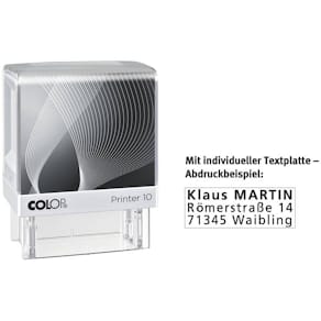 Selbstfärbestempel COLOP Printer 10, mit Stempelplatte