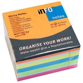 Notes INFO NOTES kub 75x75mm brilliant