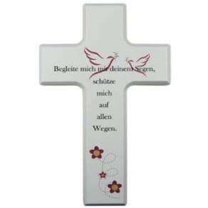 Kinderkreuz Ahorn, 15 x 9 cm, weiß