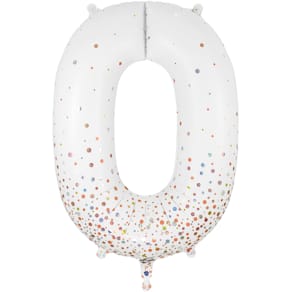 Folienballon OAK TREE Sparkling Fizz, Zahl 0, rosegold, 86 cm