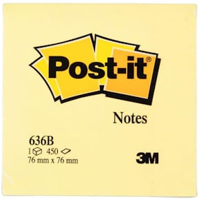 Post-It Kub Gul, 76x76mm, 450 blad