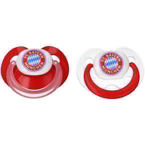 Schnuller FC Bayern Logo, 2er-Set, rot/weiß