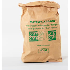 Matavfallspåse SANSAC 45L, papper, 20/fp