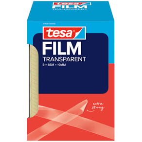 Klebefilm tesa tesafilm, transparent, 19 mm x 66 m, 8 Rollen