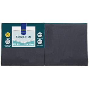 Serviette METRO PROFESSIONAL Zelltuch, 250 St. 1/4-Falz, schwarz