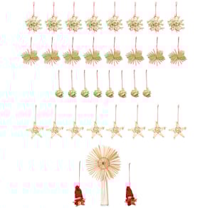 Baumbehang Noname Strohstern, 35 Stück, natur
