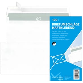 Briefumschlag MAILMEDIA DL Haftklebung, 80g, weiß, 100 Stück