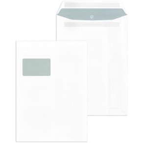 Versandtasche MAILMEDIA, C4, mit Fenster, selbstklebend, weiß, 90