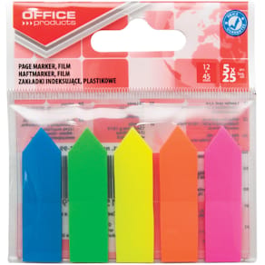 Indexpijltjes, 12 x 45 mm, ophangzakje van 5 x 25 tabs
