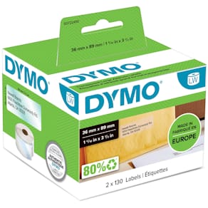 Etiketter Dymo LW Adress, klar, 89x36mm, 260/fp