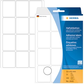 Vielzweck-Etiketten HERMA 32 x 41 mm, weiß, 384 Stück