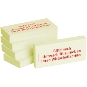Haftnotiz BIZSTIX Business, 75x35 mm, gelb, 5x100 Blatt