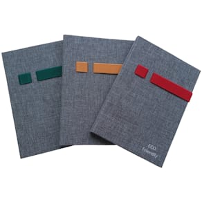 Notizbuch DONAU, A5, Punktraster, Handy-/Stiftehalter, grau