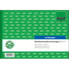 Reisekostenabrechnung Sigel, A5, 50 Blatt