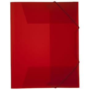 Snoddmapp PP Plast A4, 3-klaff, Transparent Röd