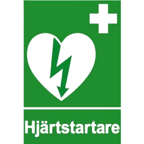 Skylt Hjärtstartare A4 dubbelsidig