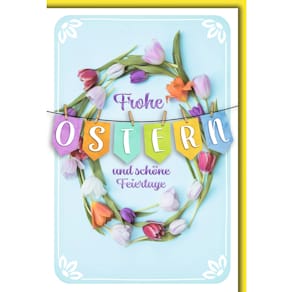 Osterkarte Noname, bunt, 11,5 x 17 cm, inkl. Umschlag