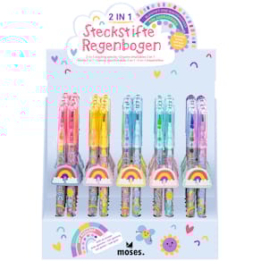 Steckstift MOSES 2in1 mit Radierer, Regenbogen, sortiert, 150 mm