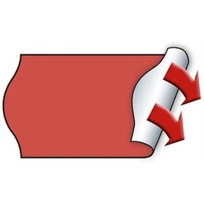 Prisetiketter Meto 22x12 mm neonrød, 12 stk