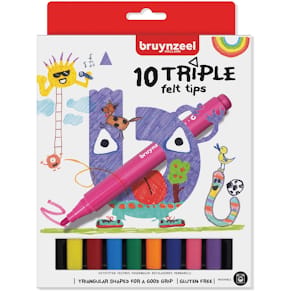 Viltstiften Bruynzeel Kids Triple, set van 10 stuks, assorti