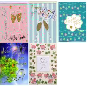 Neujahrskarten Apollo, sortiert, 10er-Set, B6, mit Umschlag