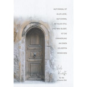 Trauerkarte, weiß/schwarz, mit Umschlag