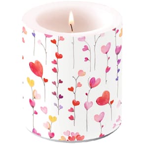 Kerze AMBIENTE Hearts Garlands, 10 cm, Herzen-Girlanden