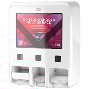 Dispenser Tork til Libresse menstruationsprodukter, hvid plast