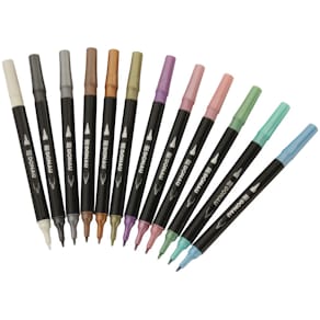 Fasermaler DONAU Dual Brush Pen, 12 St., sortiert