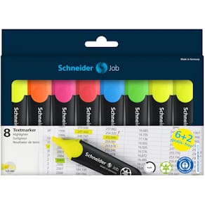 Textmarker-Etui Schneider Job, sortiert, 8 Stück