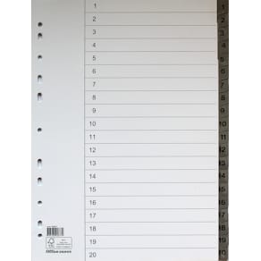 Register flikförstärkt A4 1-20