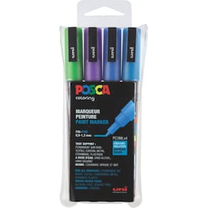 Lackmarker Uni-Ball POSCA PC-3M, Glitter 2, 4er-Set, sortiert