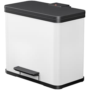 Tret-Abfalleimer Hailo Öko Trio Plus, weiß