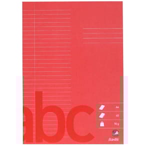 Skolehæfte Bantex linjeret A4 rød, 70 g/m², 10 stk