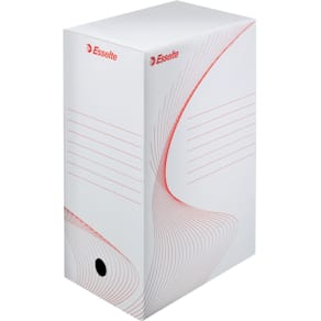 Archivbox Esselte, 15 cm, weiß/rot, A4, FSC-zertifiziert