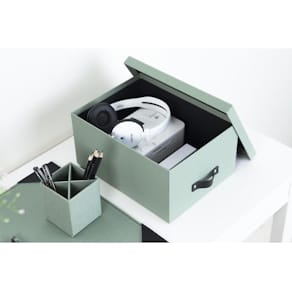 Förvaringsbox m.lock kartong Mint