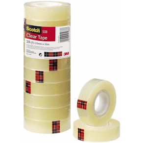 Kontortape Scotch 508 klar, 15 mm x 33 m, 10 ruller